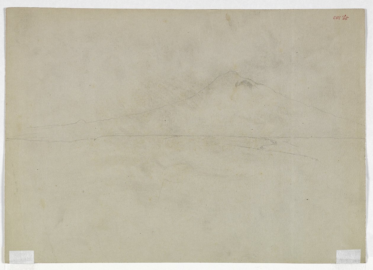 Mountain View (lápis em papel tufado verde) de Thomas Cole