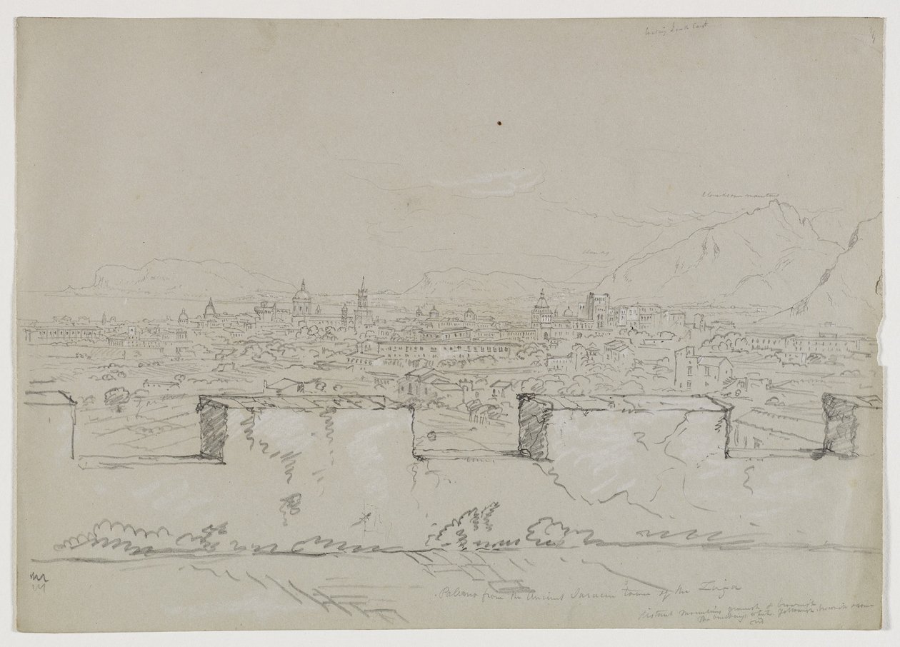 Palermo, Sicília, da antiga torre sarracena do Zisa, 1842 de Thomas Cole