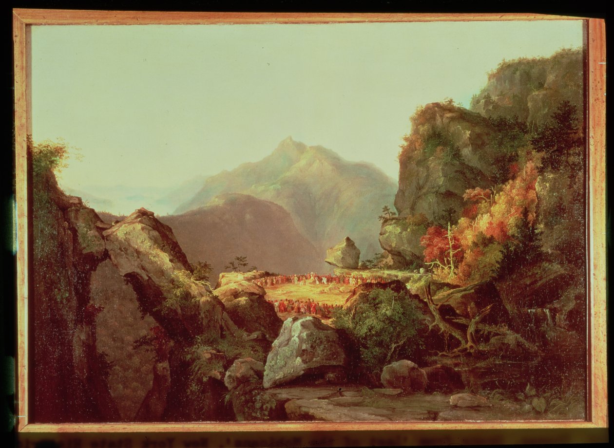 Cena de &39;O Último dos Moicanos&39;, de James Fenimore Cooper (1789-1851), publicado em 1826 de Thomas Cole