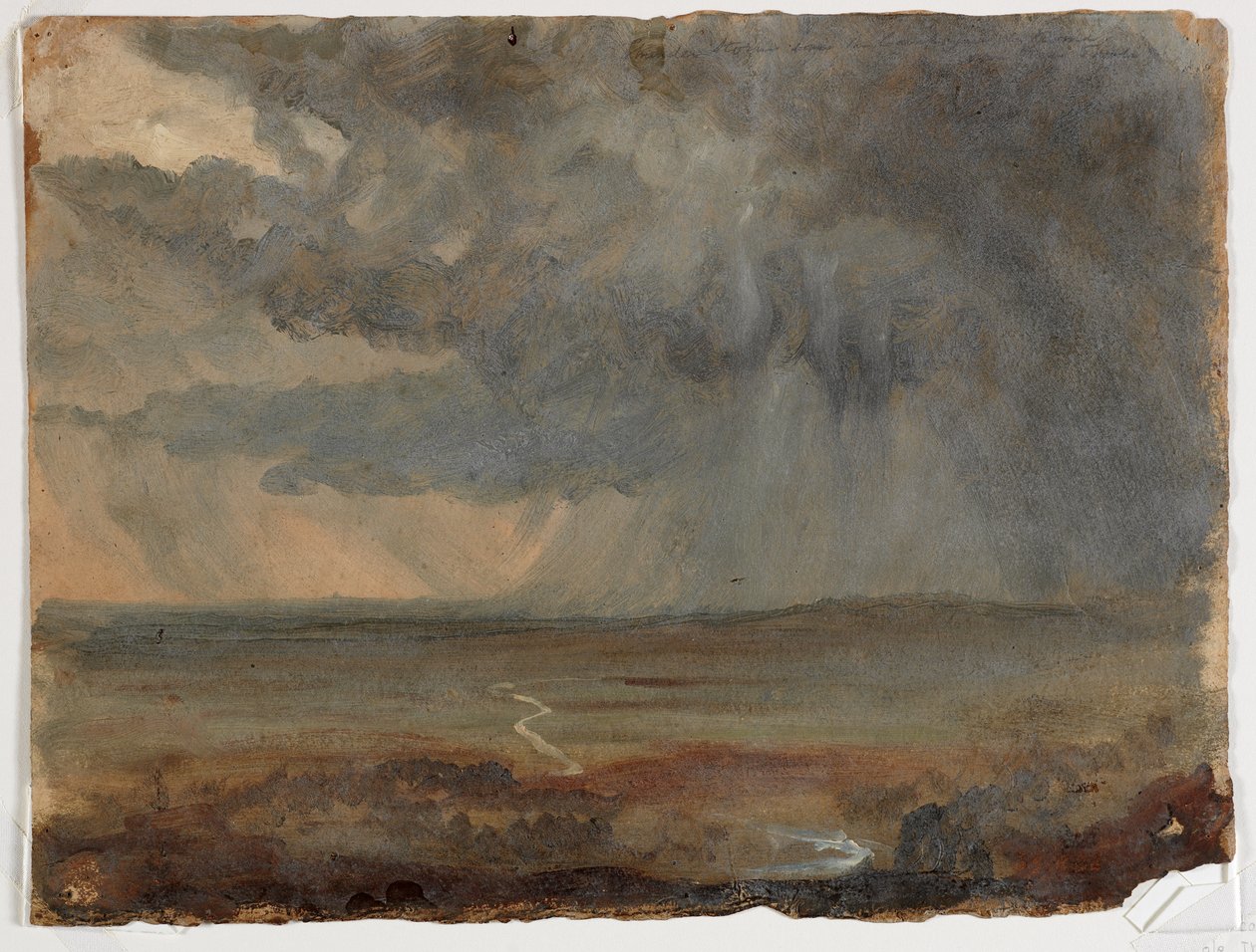 Paisagem tempestuosa, c.1832 (óleo sobre papel) de Thomas Cole