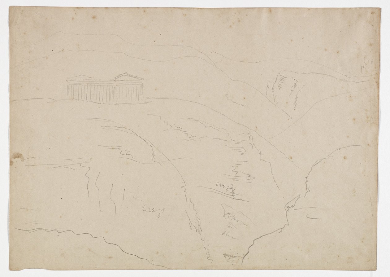 Templo em Segesta, Sicília, 1842 de Thomas Cole