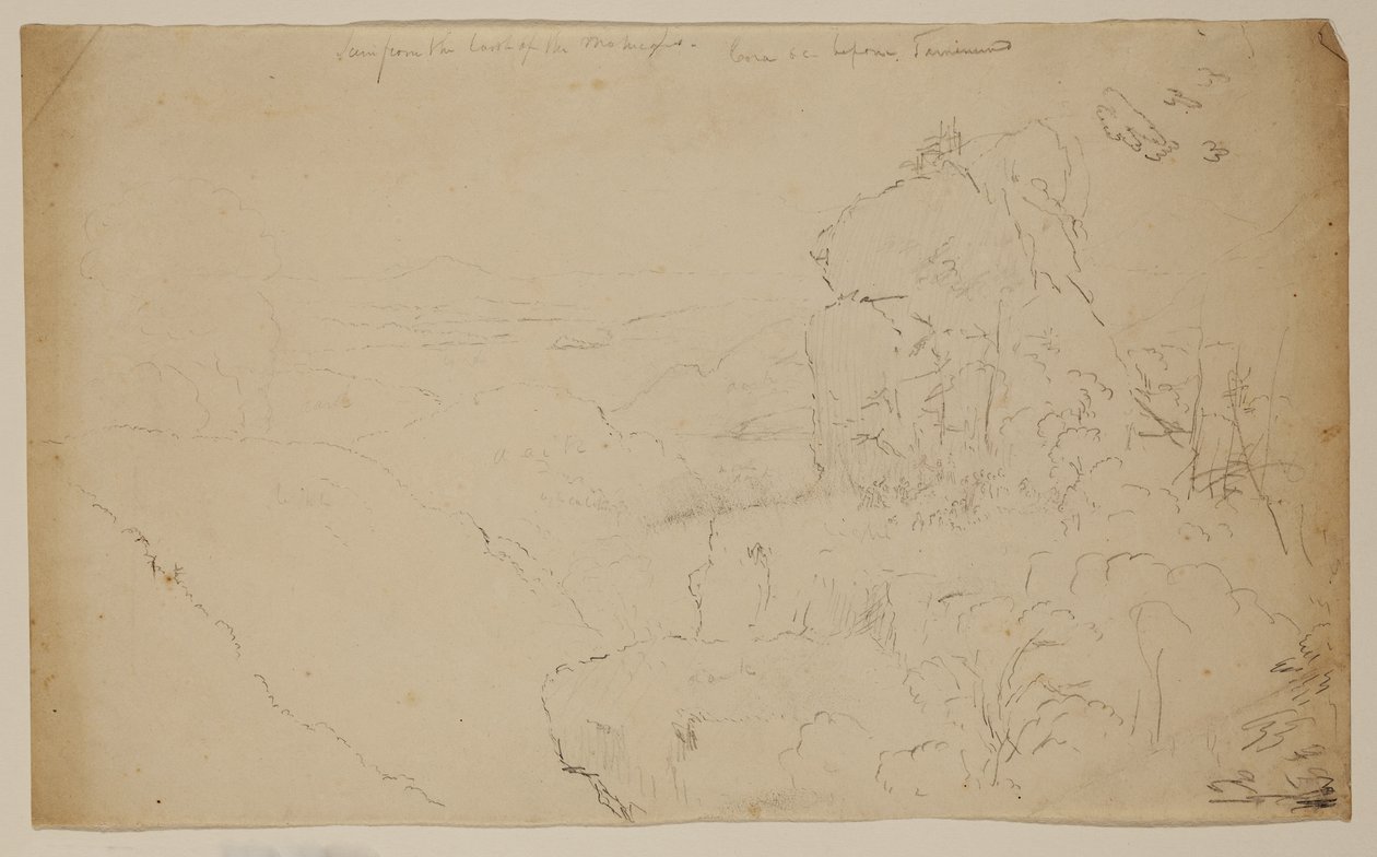 The Last of the Mohicans (lápis de grafite em papel quase branco) de Thomas Cole
