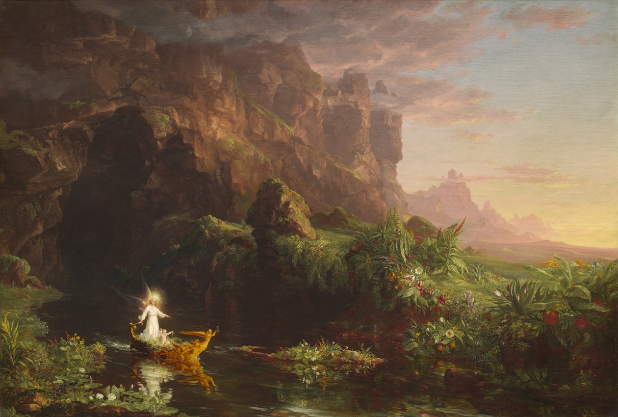 A viagem da vida: infância, 1842 de Thomas Cole