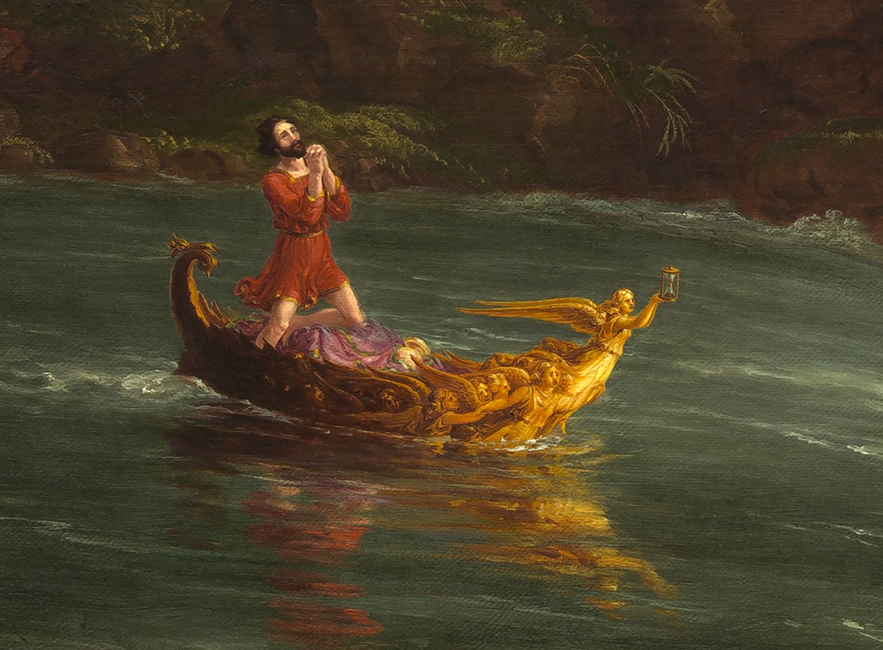 A viagem da vida: masculinidade (detalhe) 1842 de Thomas Cole