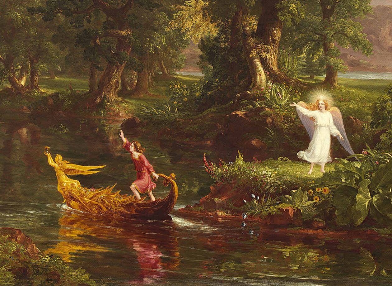 A Viagem da Vida: Juventude (detalhe) 1842 de Thomas Cole