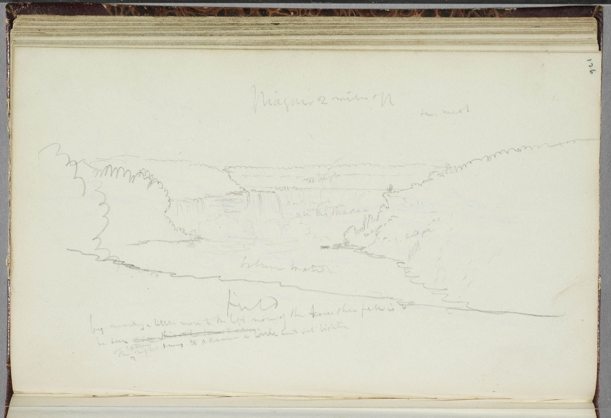 Sem título, paisagem com notações, 1829 de Thomas Cole