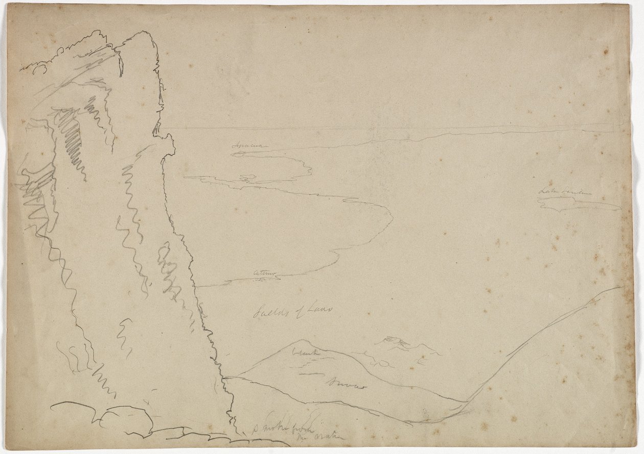 Vista do sul do Monte Etna, Sicília, 1842 de Thomas Cole