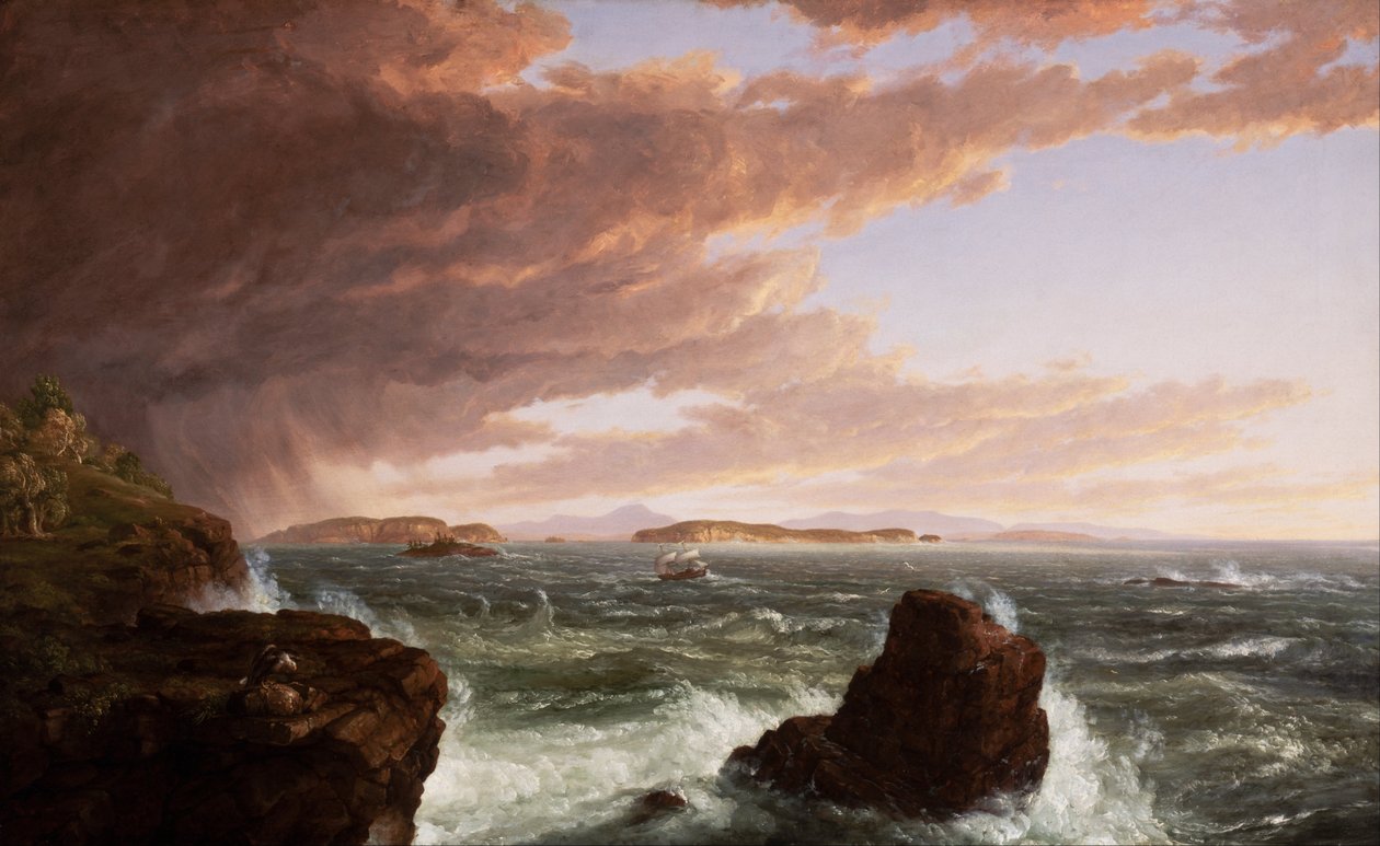 Vistas sobre Frenchmans Bay do Monte. Ilha Deserta, Depois de um Squall de Thomas Cole