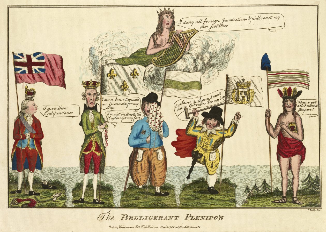 O beligerante Plenipos, pub. 1782 (gravura colorida à mão) de Thomas Colley