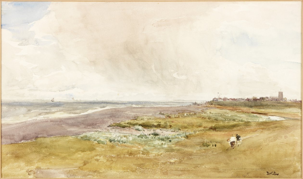 Southwold da praia (aquarela e riscar a bordo) de Thomas Collier