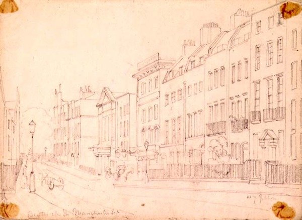 Bentinck Street, na Manchester Square, Londres, c.1850 de Thomas Colman Dibdin