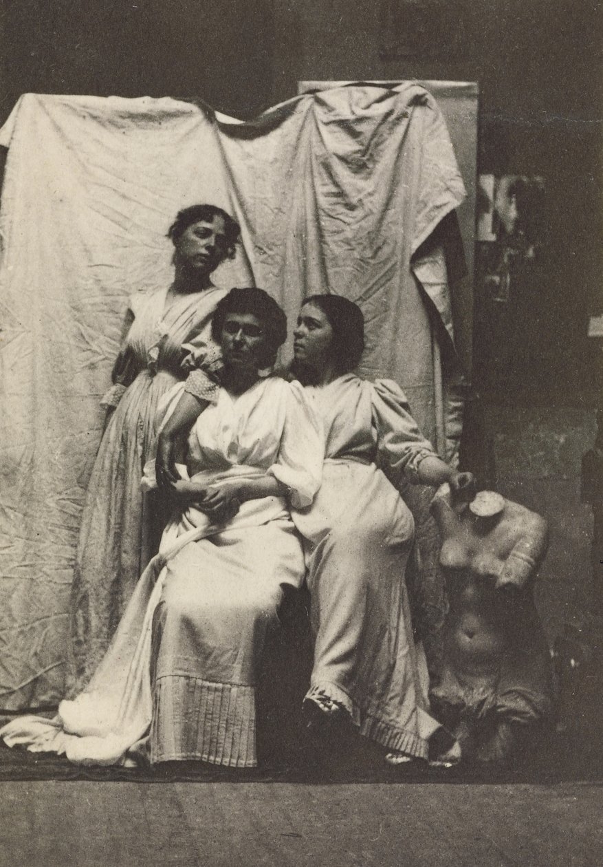 Cozinhe Primos em Traje Clássico no Estúdio Chesnut Street de Eakins, c.1892 (estampa de platina) de Thomas Eakins