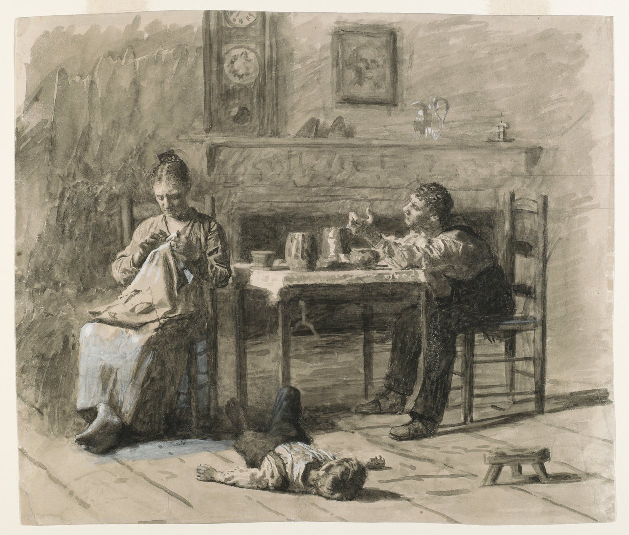 Thars é uma coisa como as chamadas neste mundo, ilustração para as condições do Sr. Neelus Peelers, 1879 (tinta preta com reflexos brancos opacos em creme, peso médio, papel liso) de Thomas Eakins