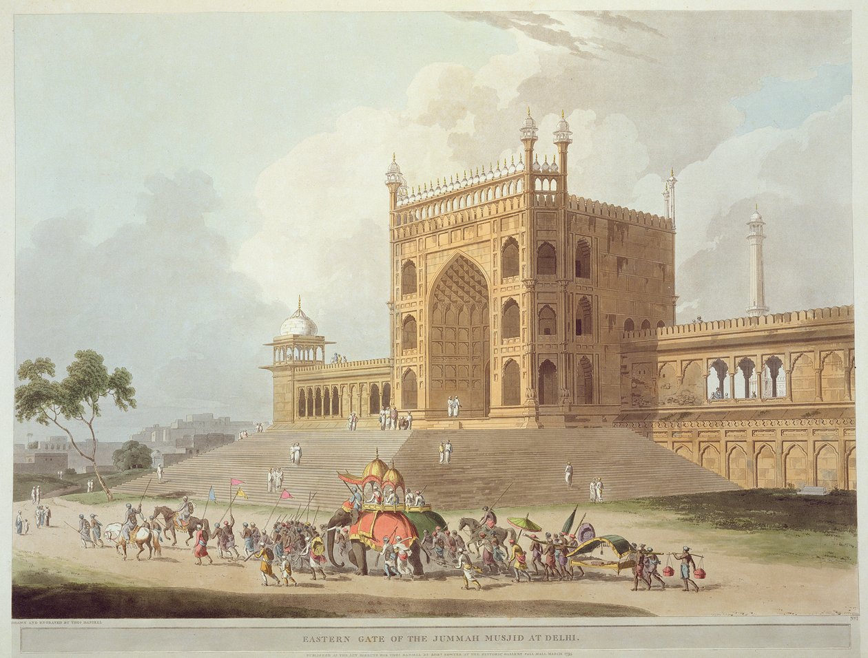 Portão Oriental do Jummah Musjid em Delhi, do &39;Oriental Cenário: Vinte e Quatro Visões no Hindoostan&39;, 1795 de Thomas Daniell