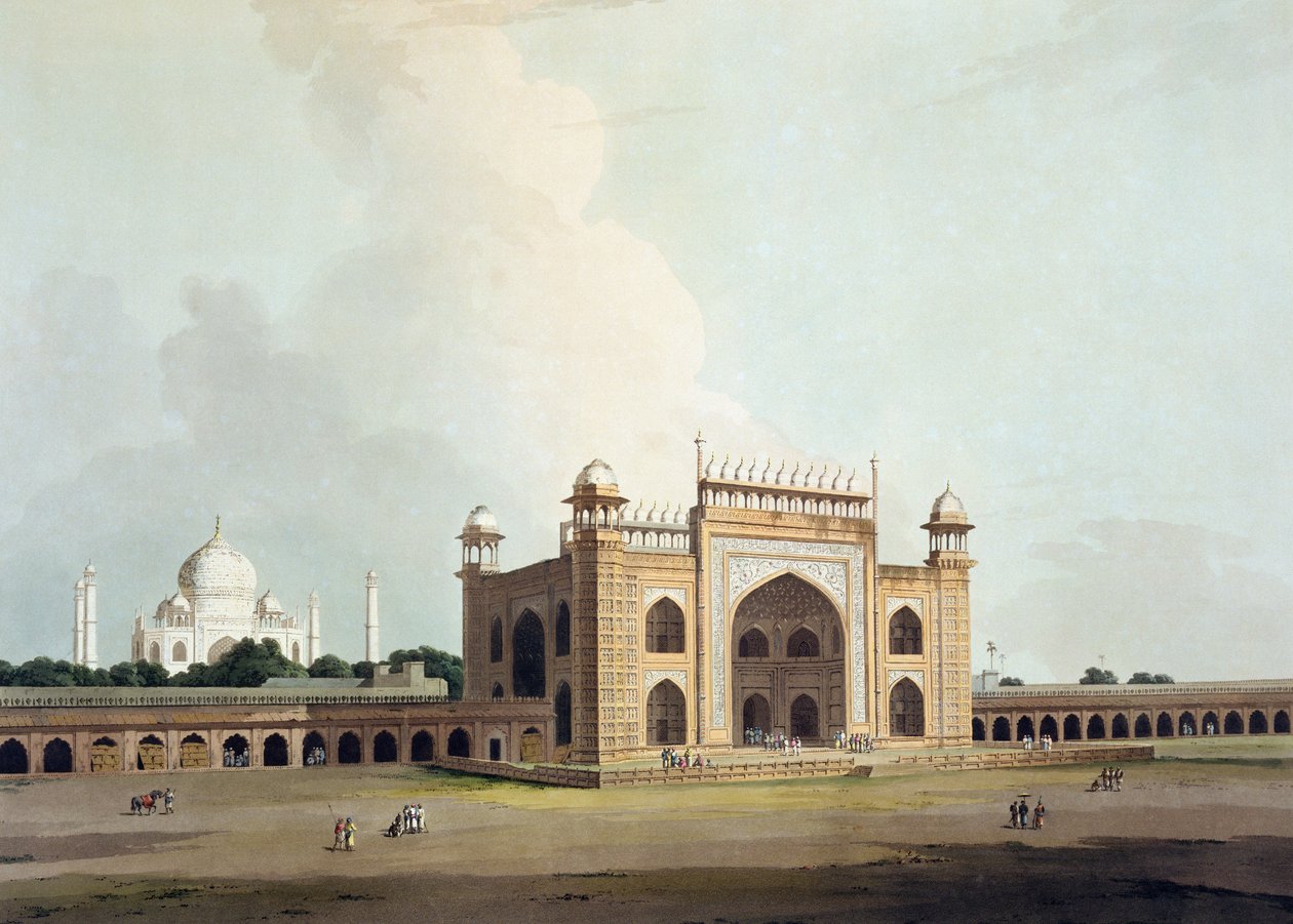 O Taj Mahal em Agra, do "Cenário Oriental: Vinte e quatro vistas no Hindoostan", 1796 de Thomas Daniell