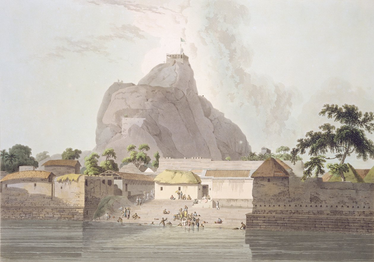 Vista no Forte de Trichinopoly, placa 47 de "Cenário Oriental: Vinte e quatro vistas no Hindoostan", gravada por Thomas e William (1769-1837) Daniell, 1798 de Thomas Daniell