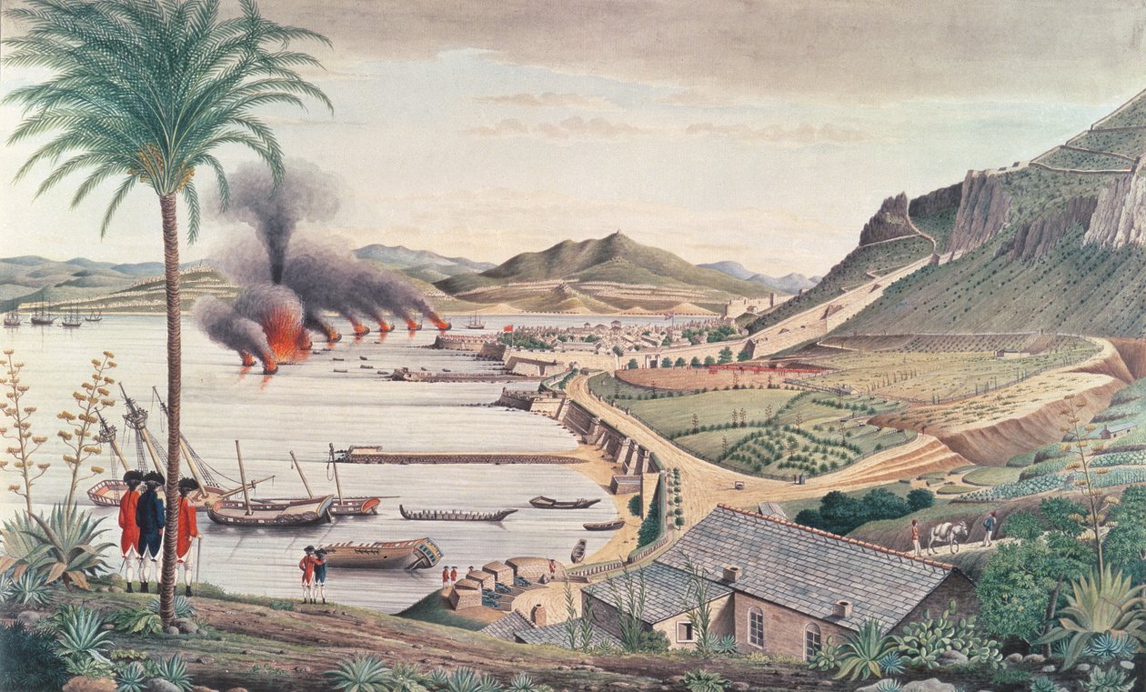 Gibraltar na manhã após o grande ataque franco-espanhol, 1783 de Thomas Davies