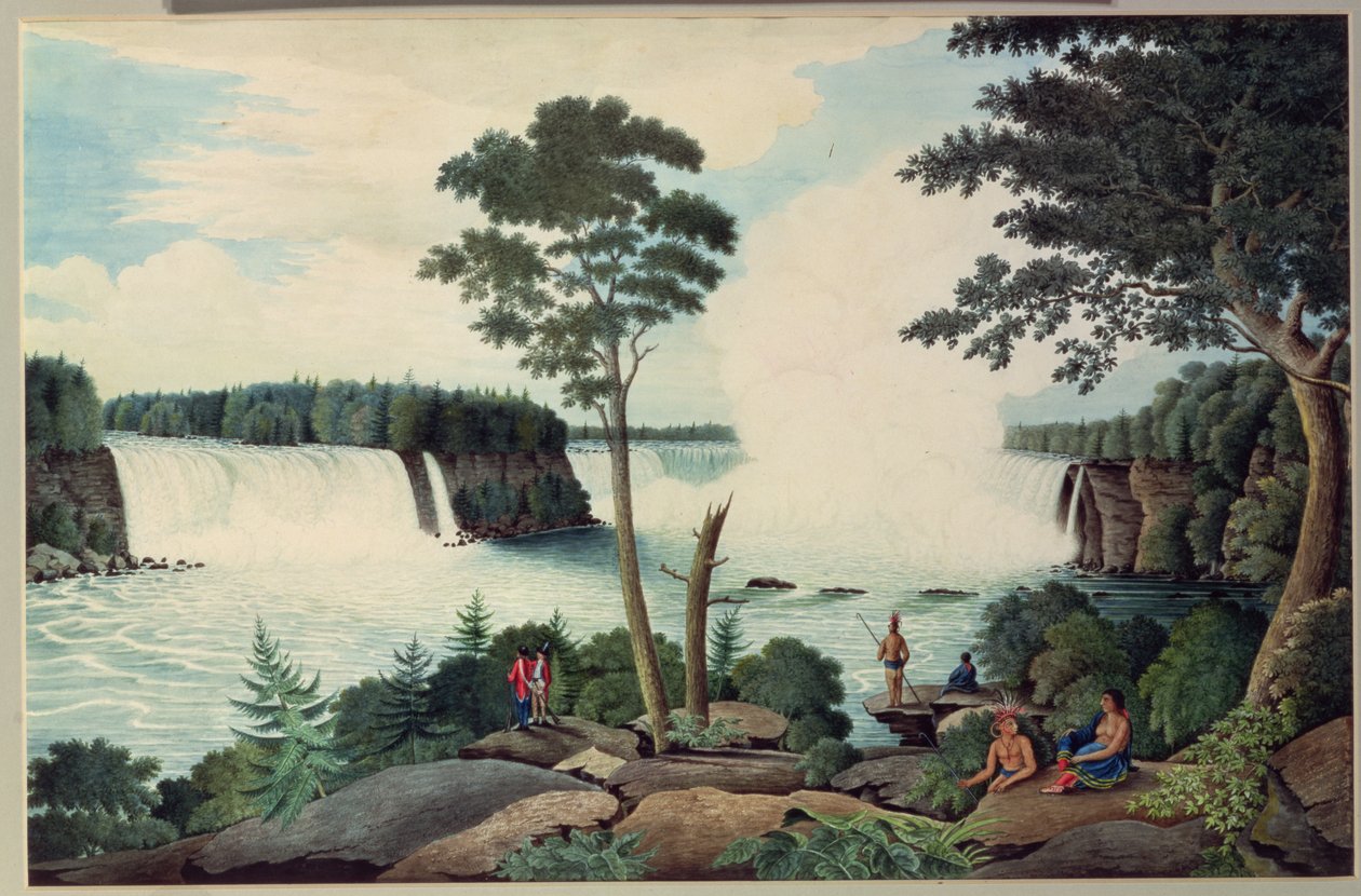 Cataratas do Niágara de baixo, c.1766 de Thomas Davies