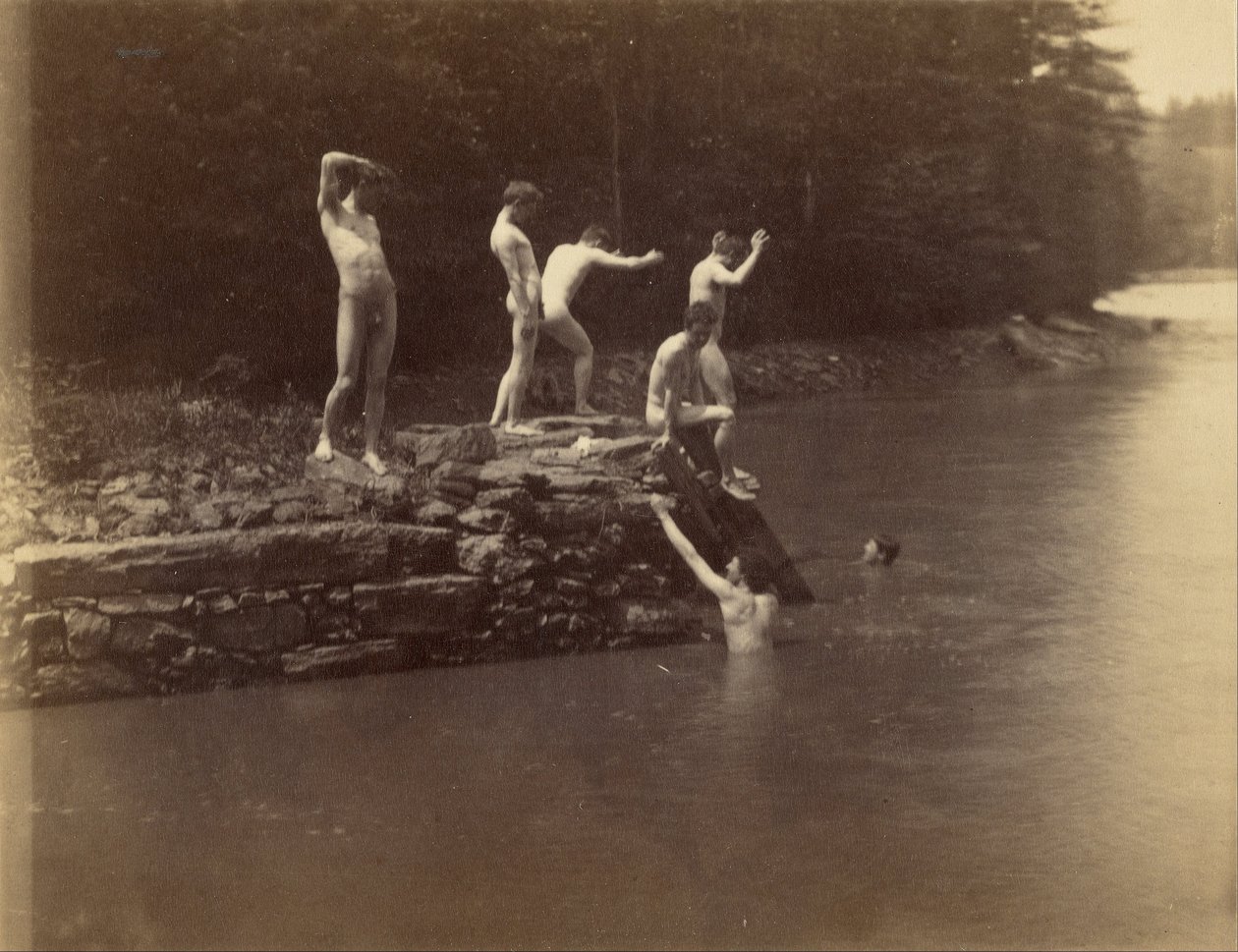 Alunos Eakinss no The Swimming Hole de Thomas Eakins