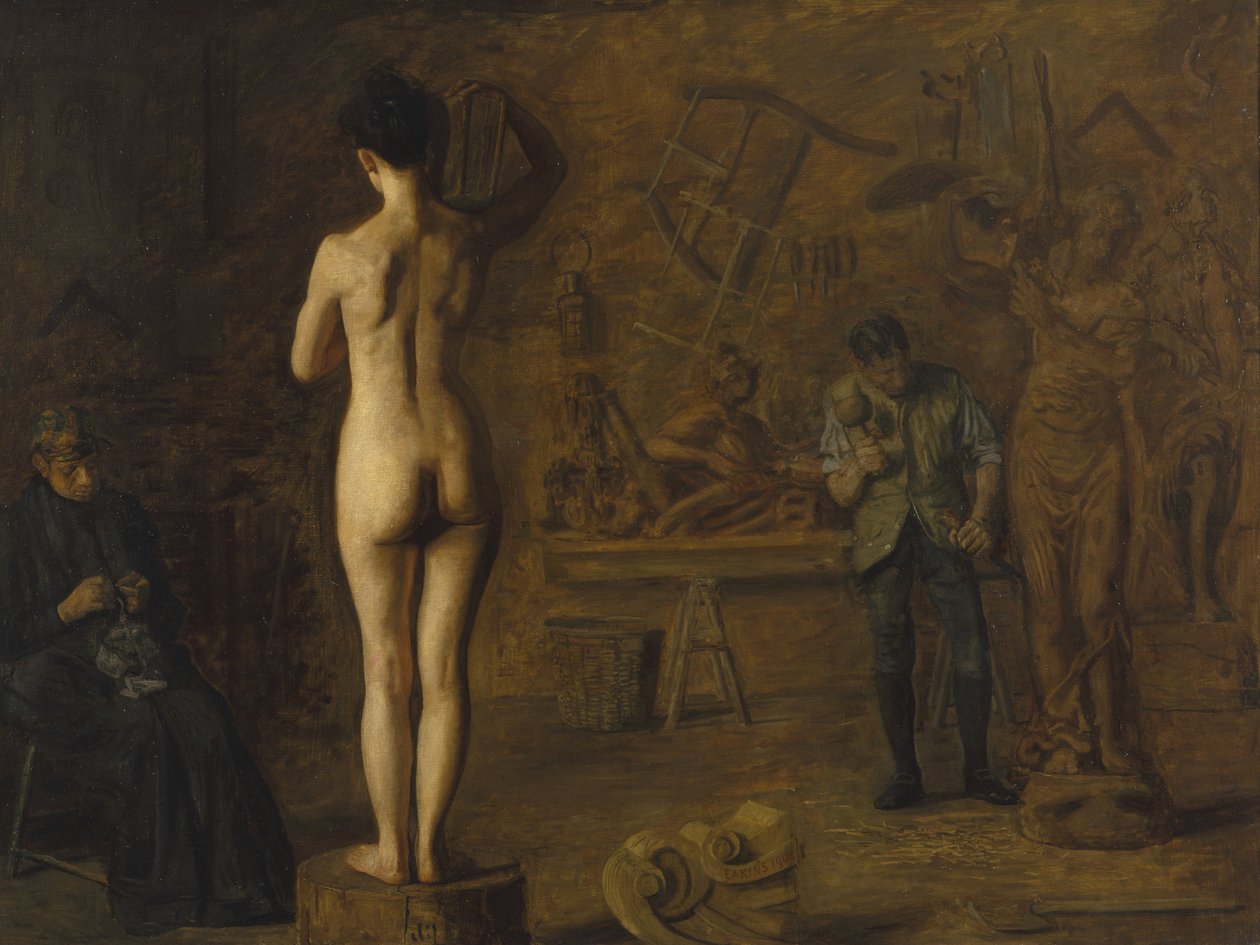 William Rush esculpindo sua figura alegórica do Rio Schuylkill de Thomas Eakins