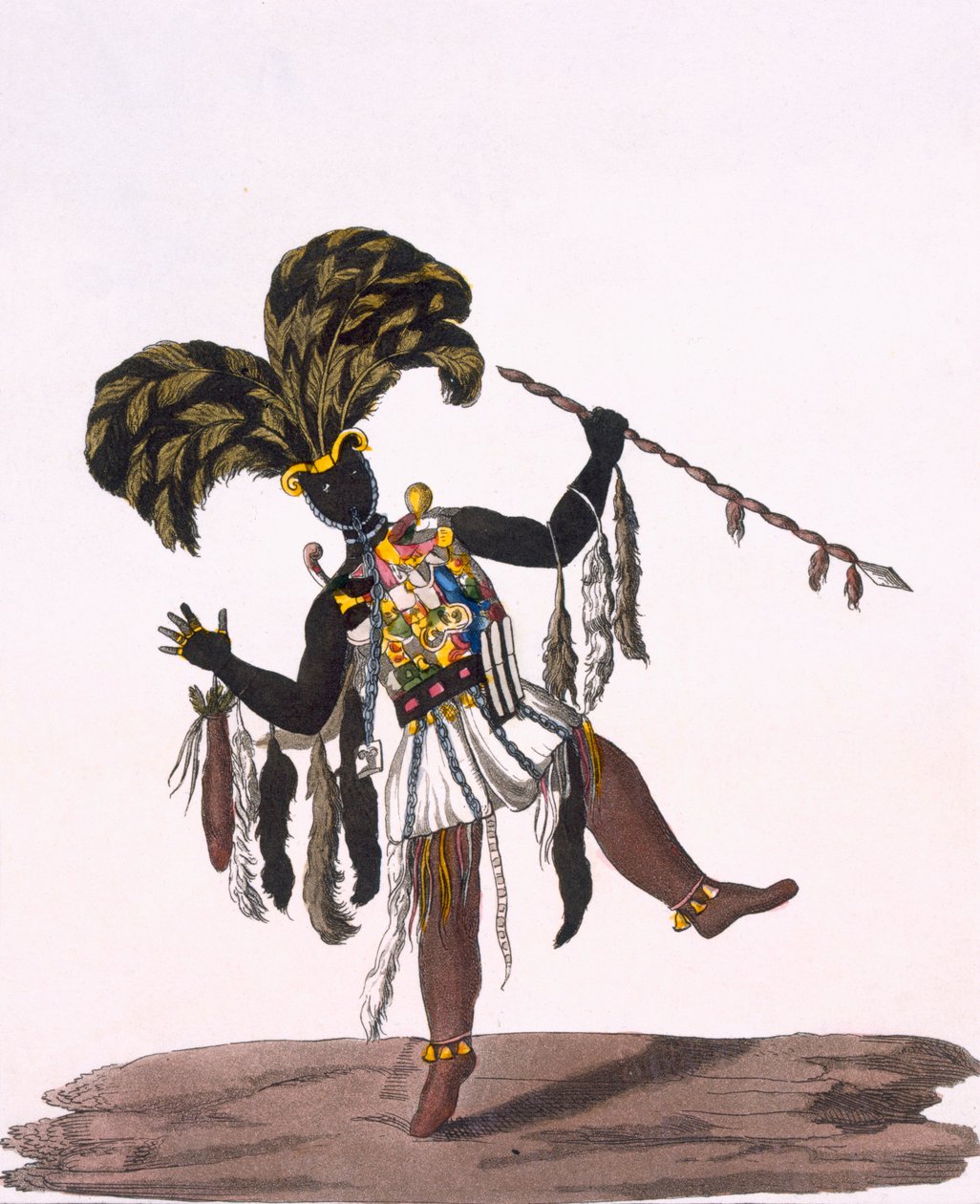 Um capitão Ashanti em seu vestido de guerra, de &39;Costume dei ...&39; por Giulio Ferrario, c.1820s-30s de Thomas Edward Bowditch