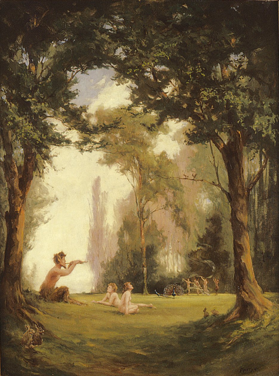 Pan tocando seus cachimbos de Thomas Edwin Mostyn