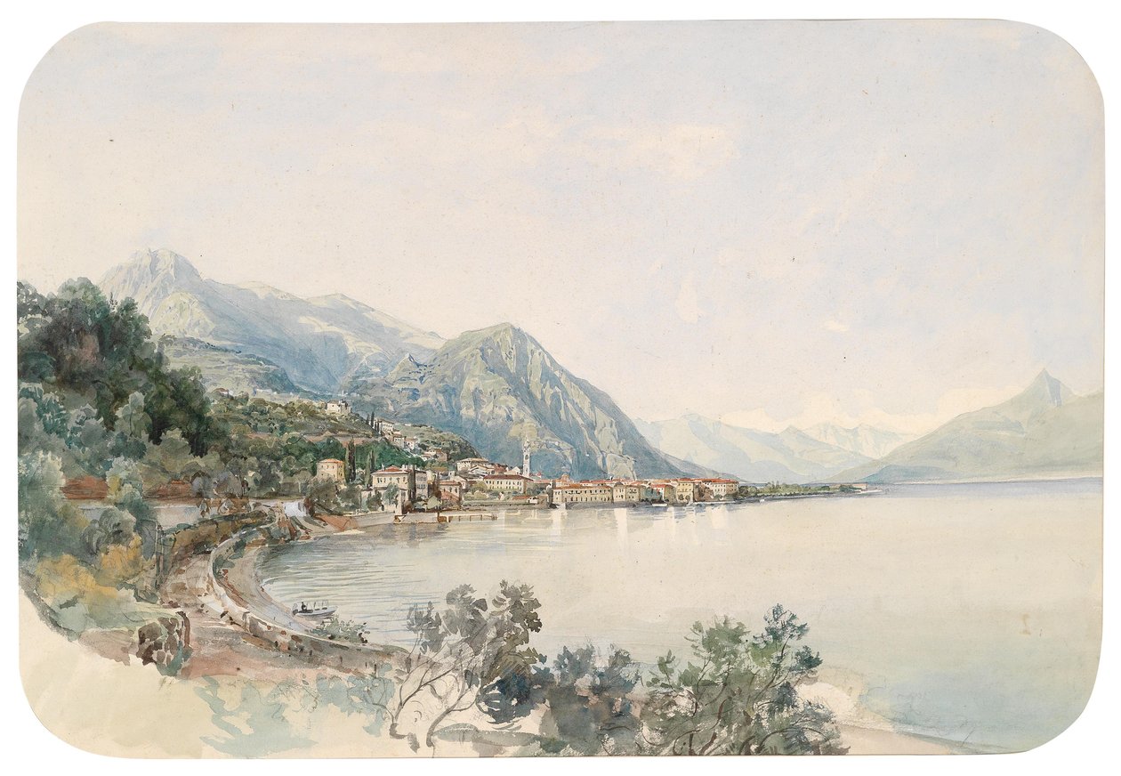 Vista sobre o Lago Como em Bellaggio de Thomas Ender