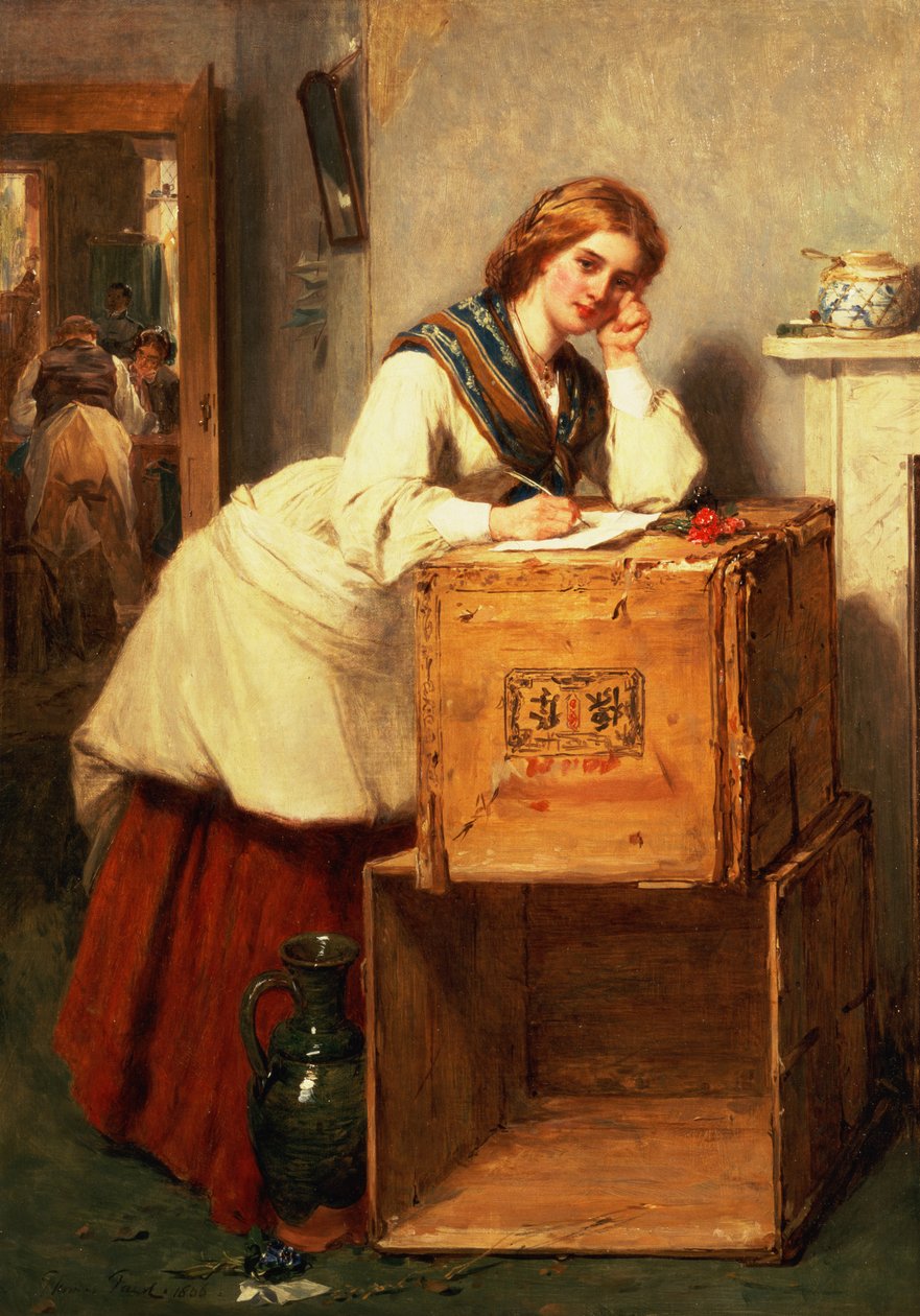 Senhora escrevendo uma carta de Thomas Faed
