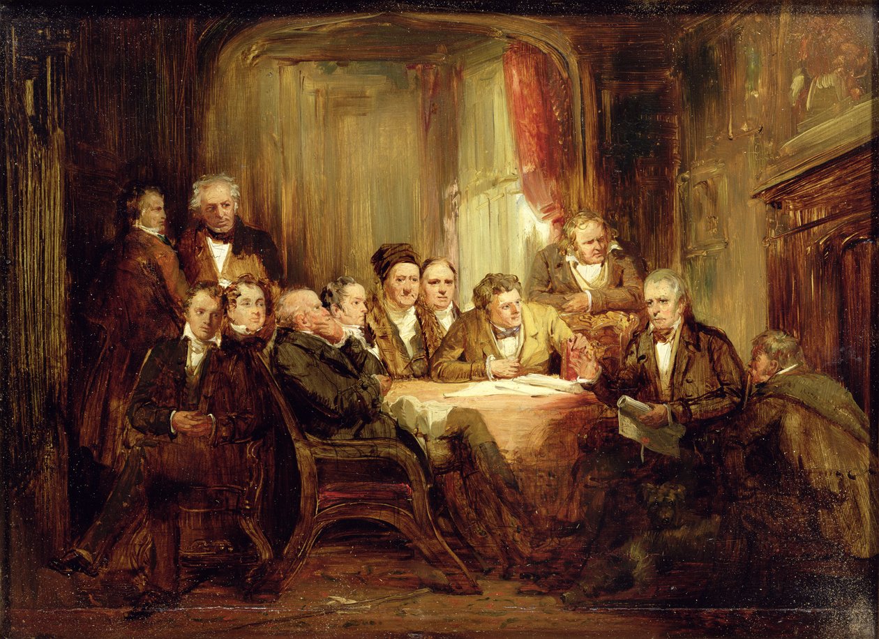 Sir Walter Scott e seus amigos literários em Abbotsford de Thomas Faed