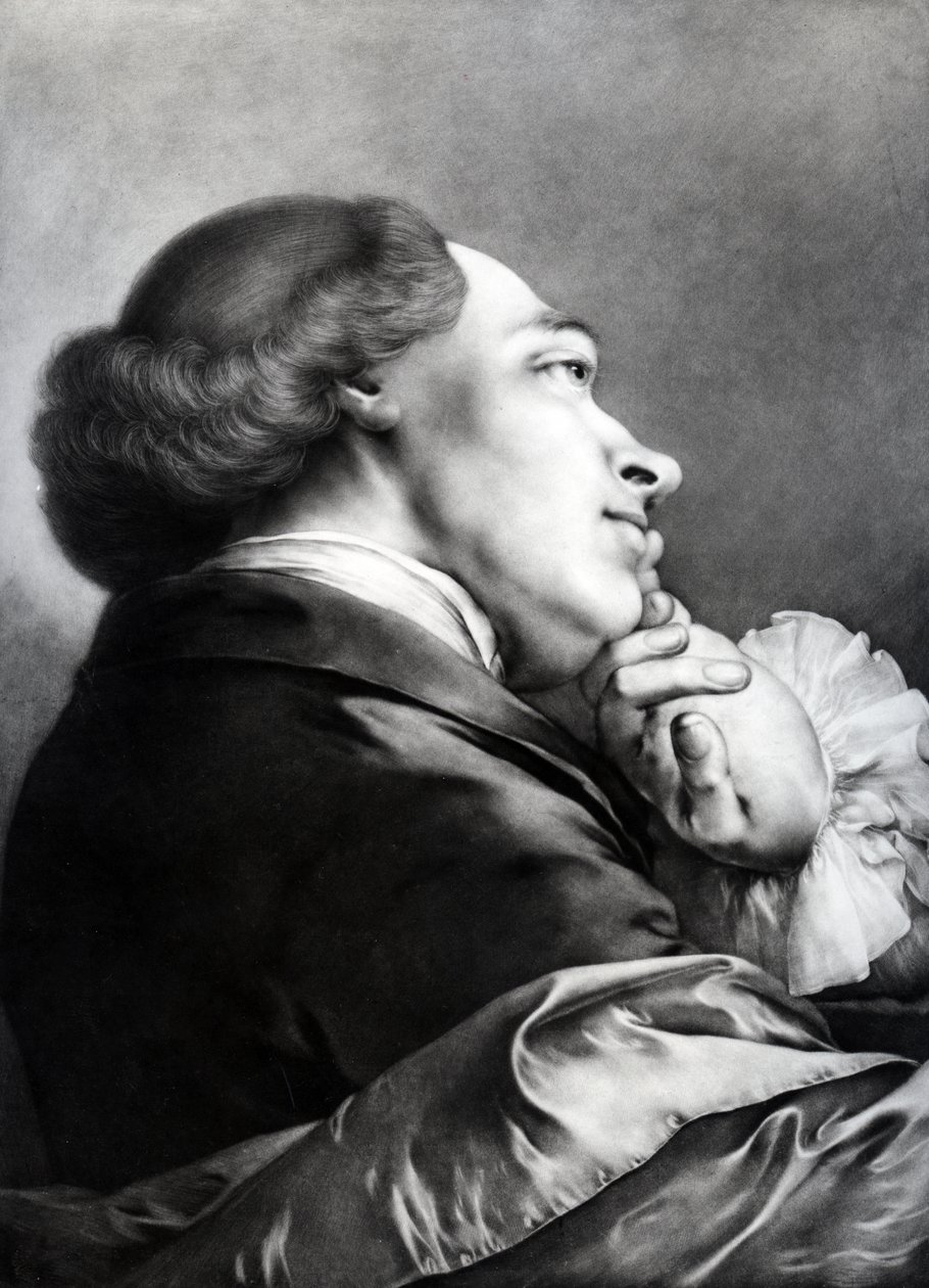 Homem no perfil, 1760 (mezzotint) de Thomas Frye