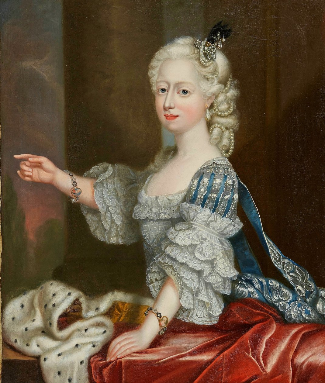 Retrato de Augusta von Hannover, Duquesa de Brunswick-Lüneburg de Thomas Frye