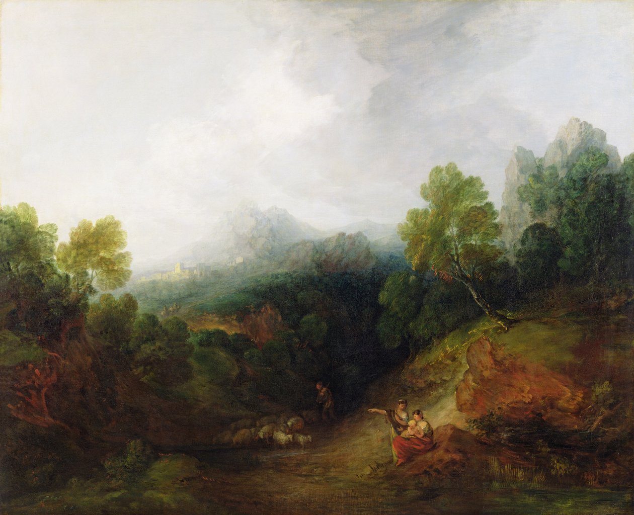 Um Vale da Montanha com Figuras Rústicas, c.1773-7 de Thomas Gainsborough