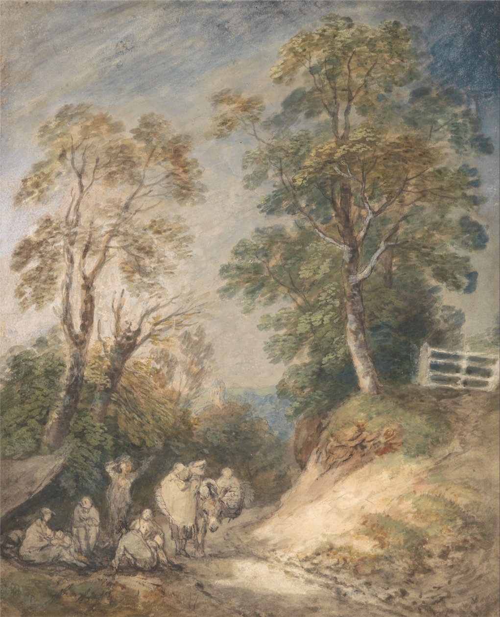Pista do país com ciganos descansando de Thomas Gainsborough