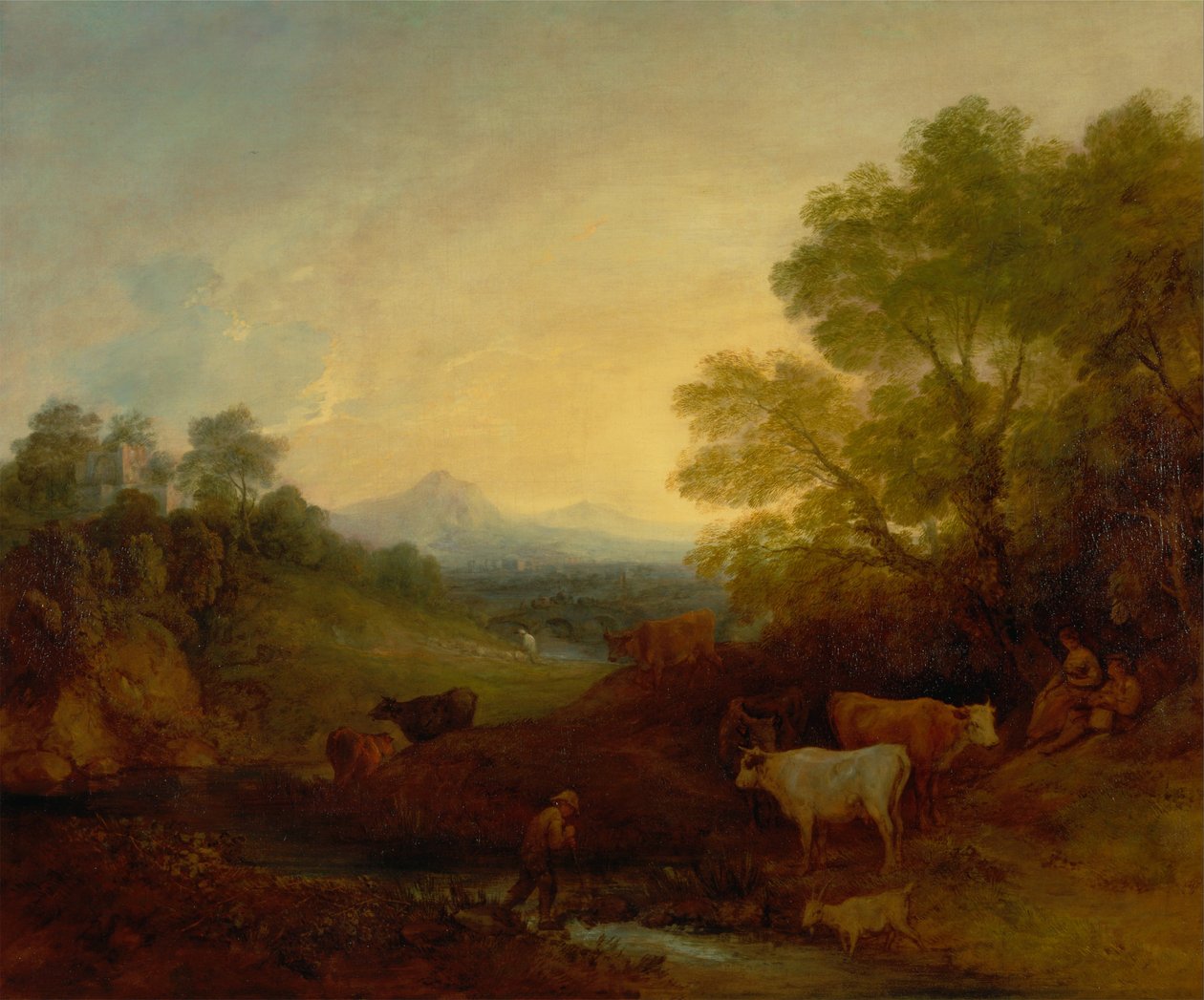 Paisagem com gado de Thomas Gainsborough