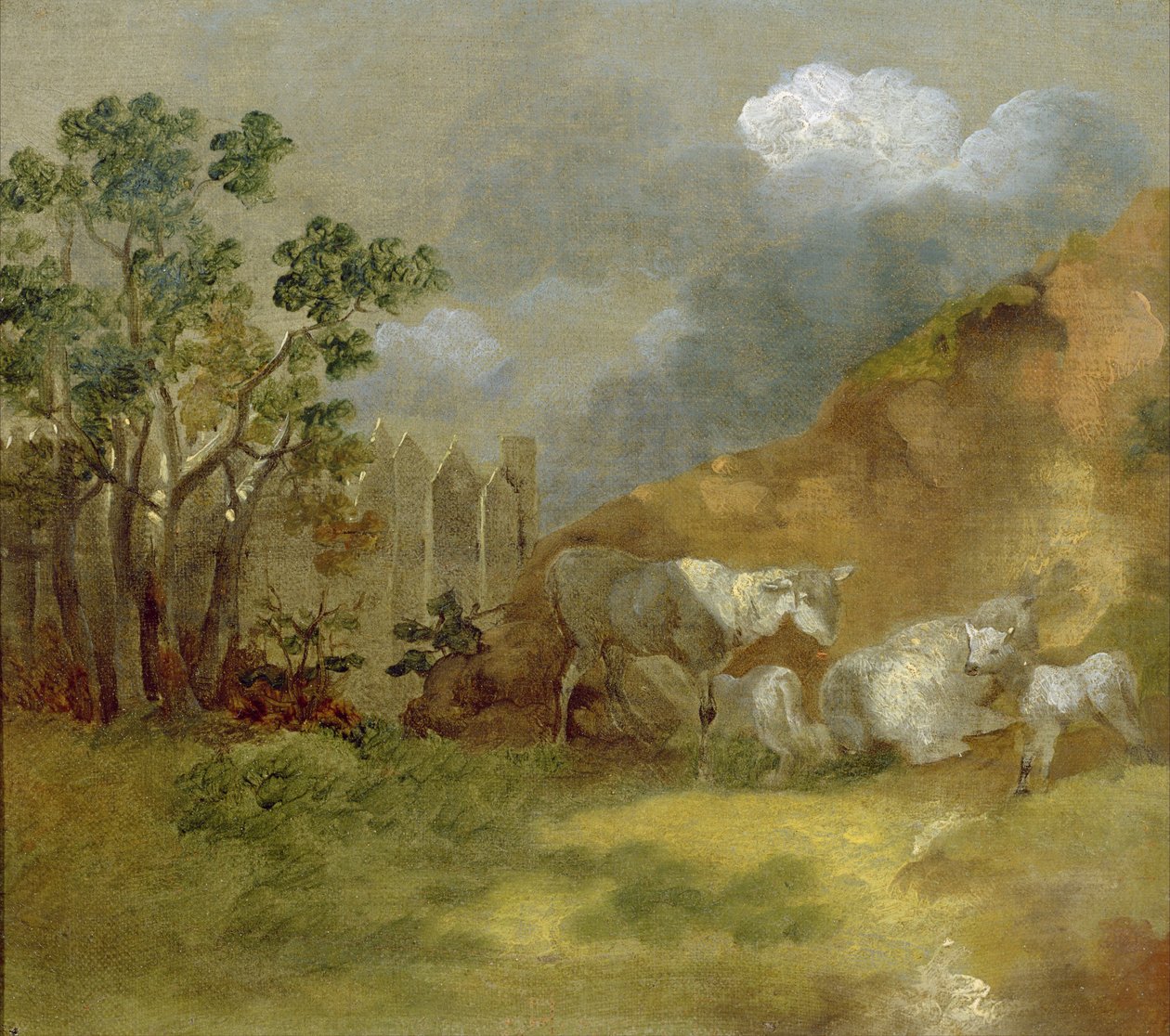 Paisagem com ovelhas, c.1744 de Thomas Gainsborough