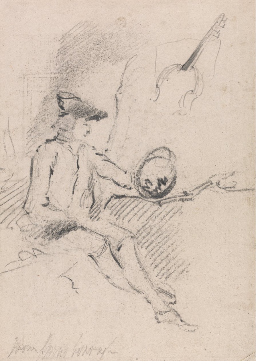 Homem, segurando, claude, vidro de Thomas Gainsborough
