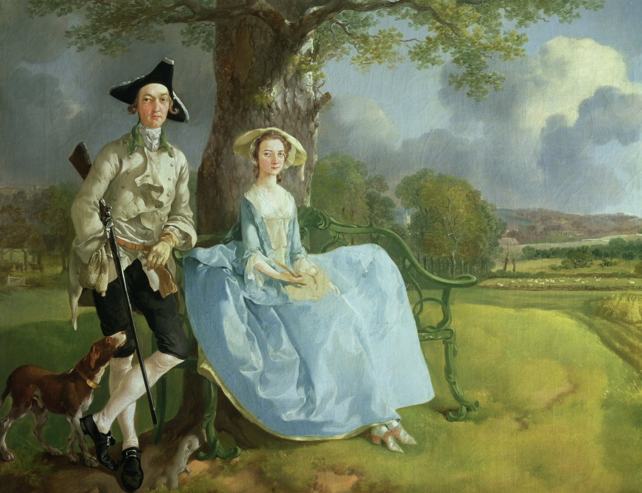 Sr. e Sra. Andrews, c.1748-9 óleo sobre tela detalhe de 467 de Thomas Gainsborough