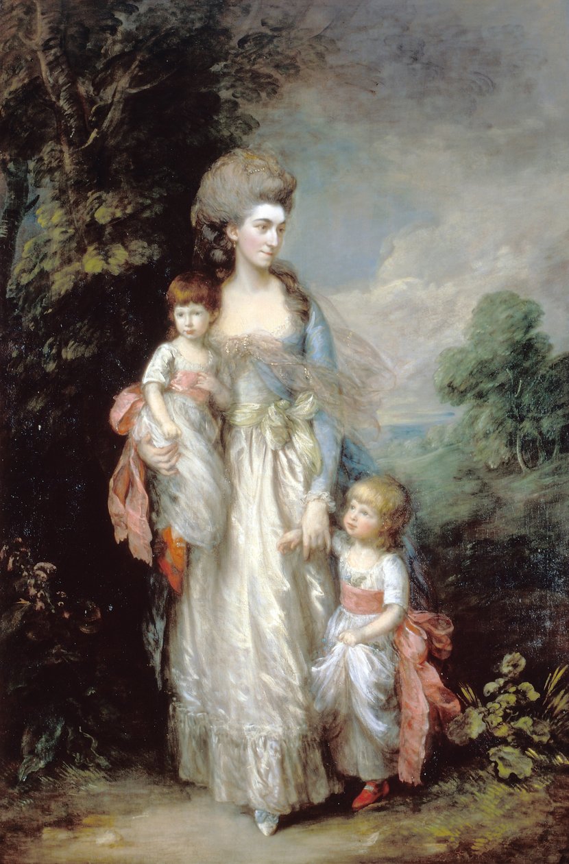 Sra. Elizabeth Moody com seus filhos Samuel e Thomas de Thomas Gainsborough
