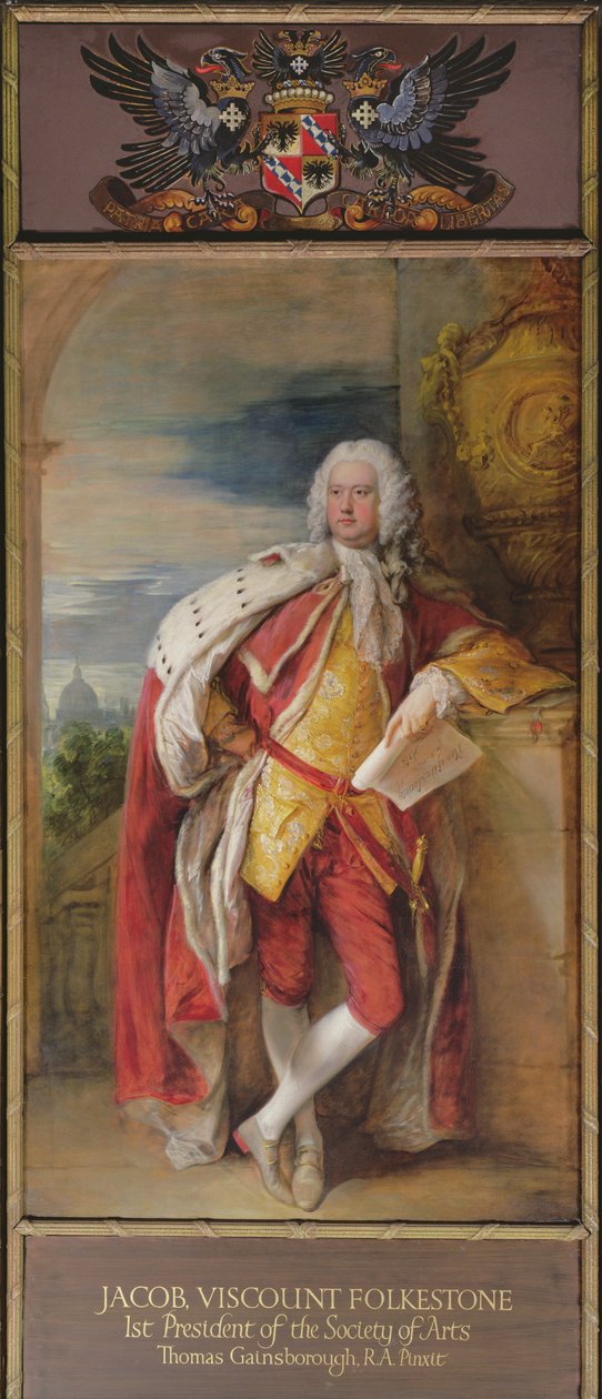 Retrato de Jacob Bouverie, Primeiro Visconde Folkestone e Primeiro Presidente da Sociedade das Artes, 1776 de Thomas Gainsborough