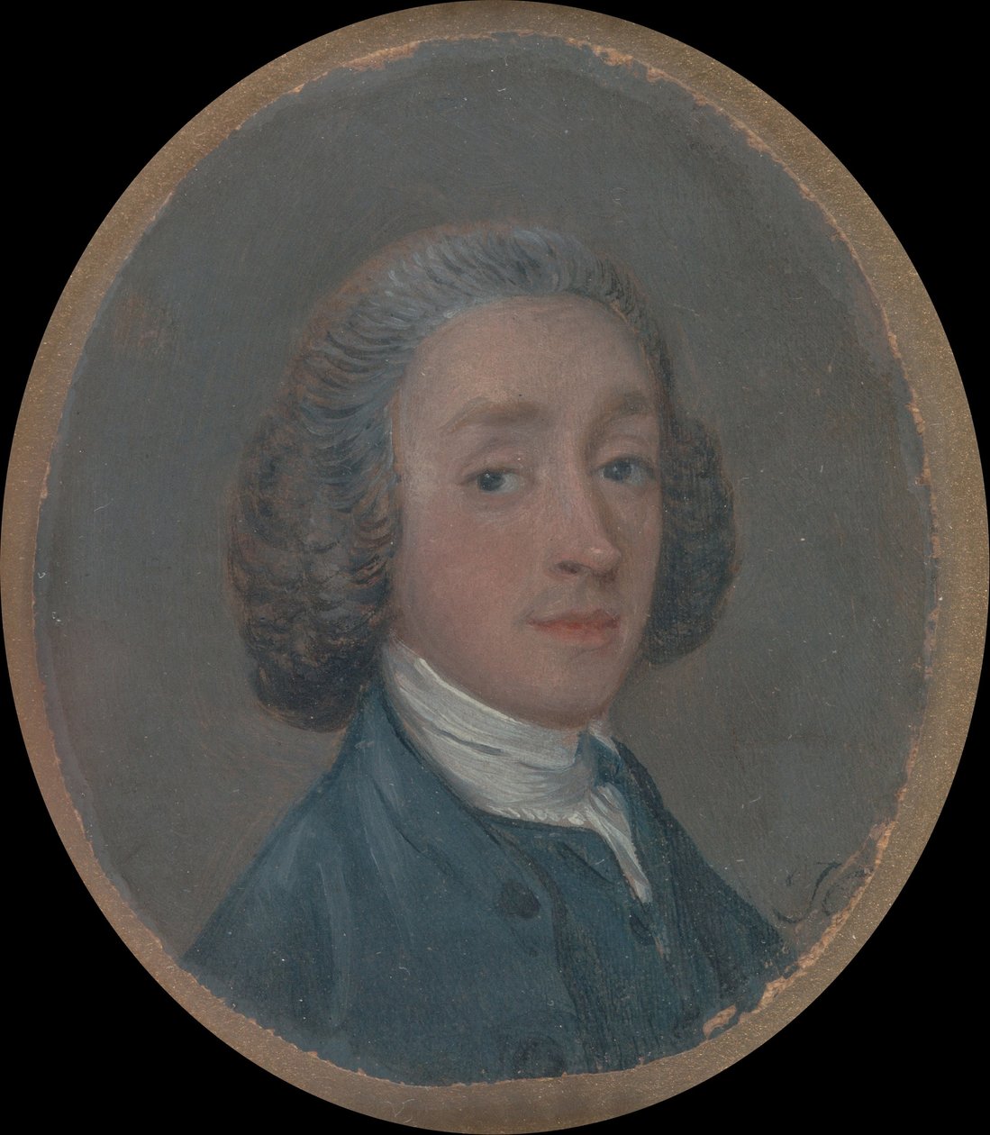 Retrato, de, um, homem jovem, com, cabelo em pó de Thomas Gainsborough