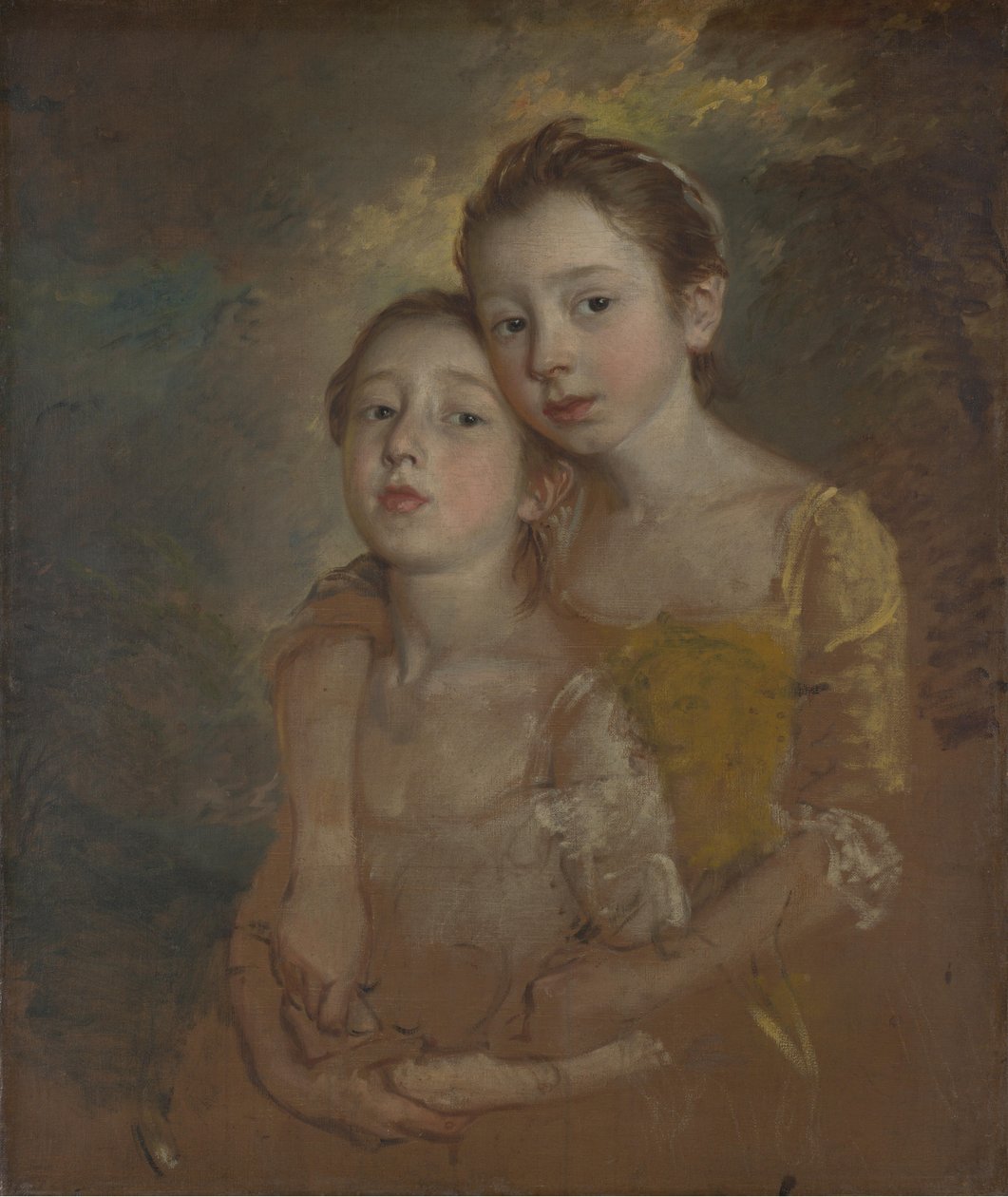 Filhas do pintor com um gato de Thomas Gainsborough