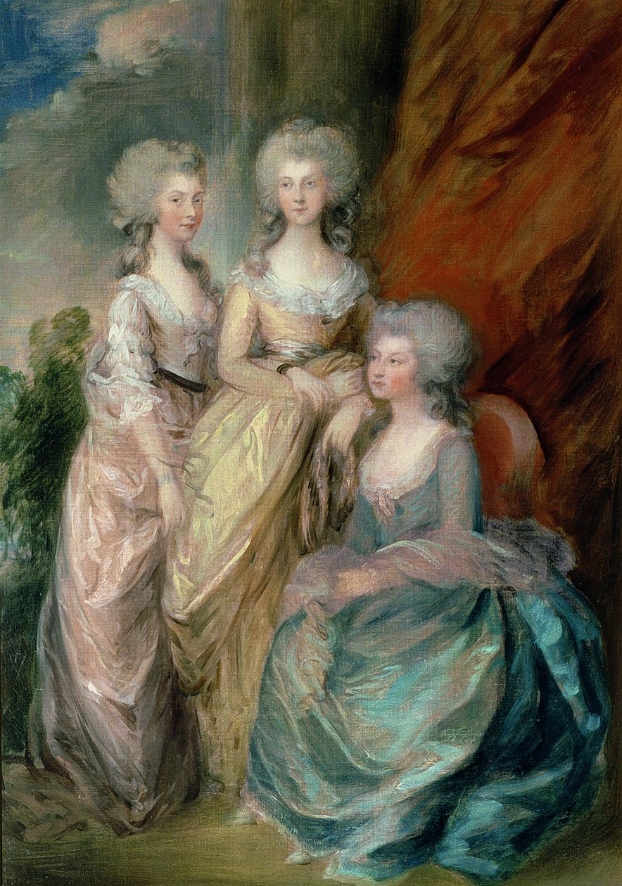 As três filhas mais velhas de George III: Princesas Charlotte, Augusta e Elizabeth em 1784 provavelmente por Gainsborough Dupont (c.1755-97) de Thomas Gainsborough