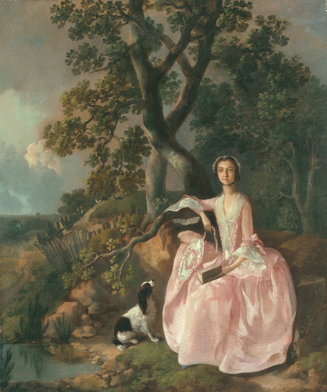 Mulher, spaniel, c.1749 de Thomas Gainsborough