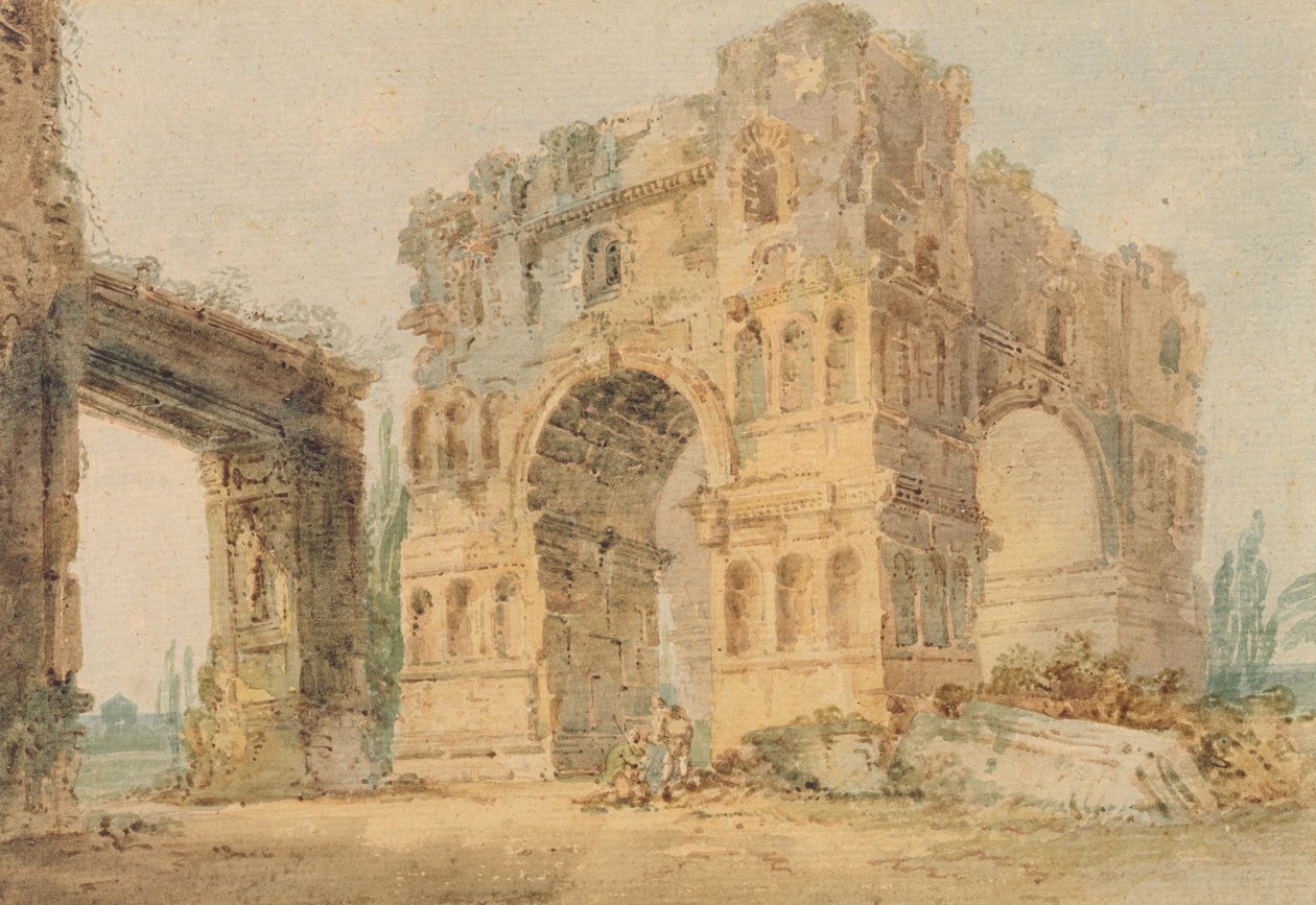 Arco de Janus, c.1798-99 (wc sobre lápis em papel texturizado) de Thomas Girtin