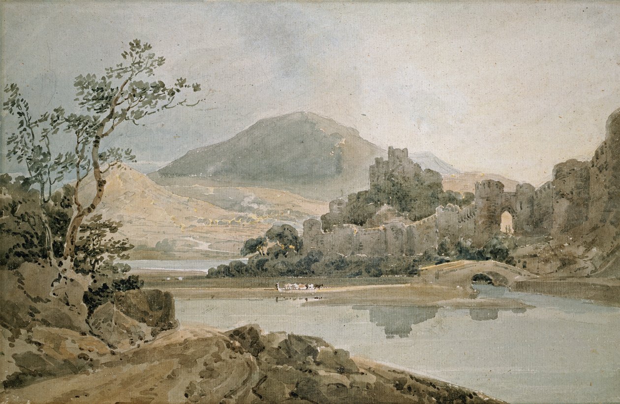 Conway Castle, North Wales (wc no papel) de Thomas Girtin