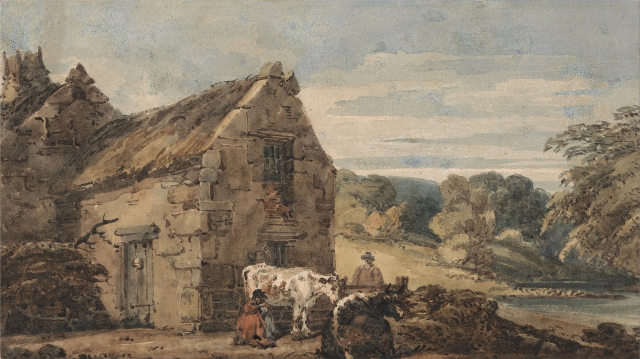 Casa de campo perto de Newcastle, Northumberland de Thomas Girtin