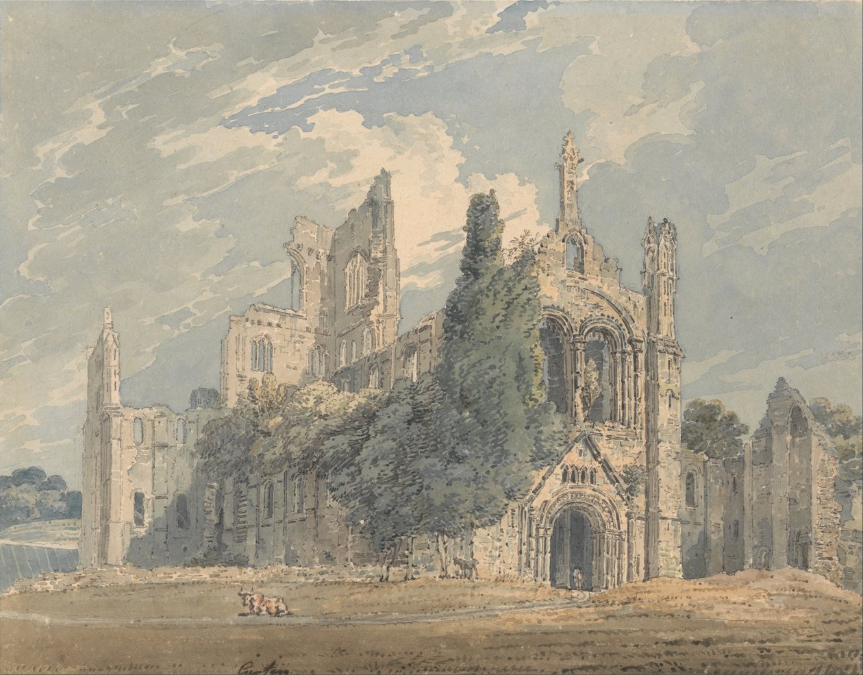 Kirkstall Abbey do NW de Thomas Girtin