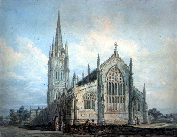 Igreja de Louth, Lincs (aquarela sobre papel) de Thomas Girtin