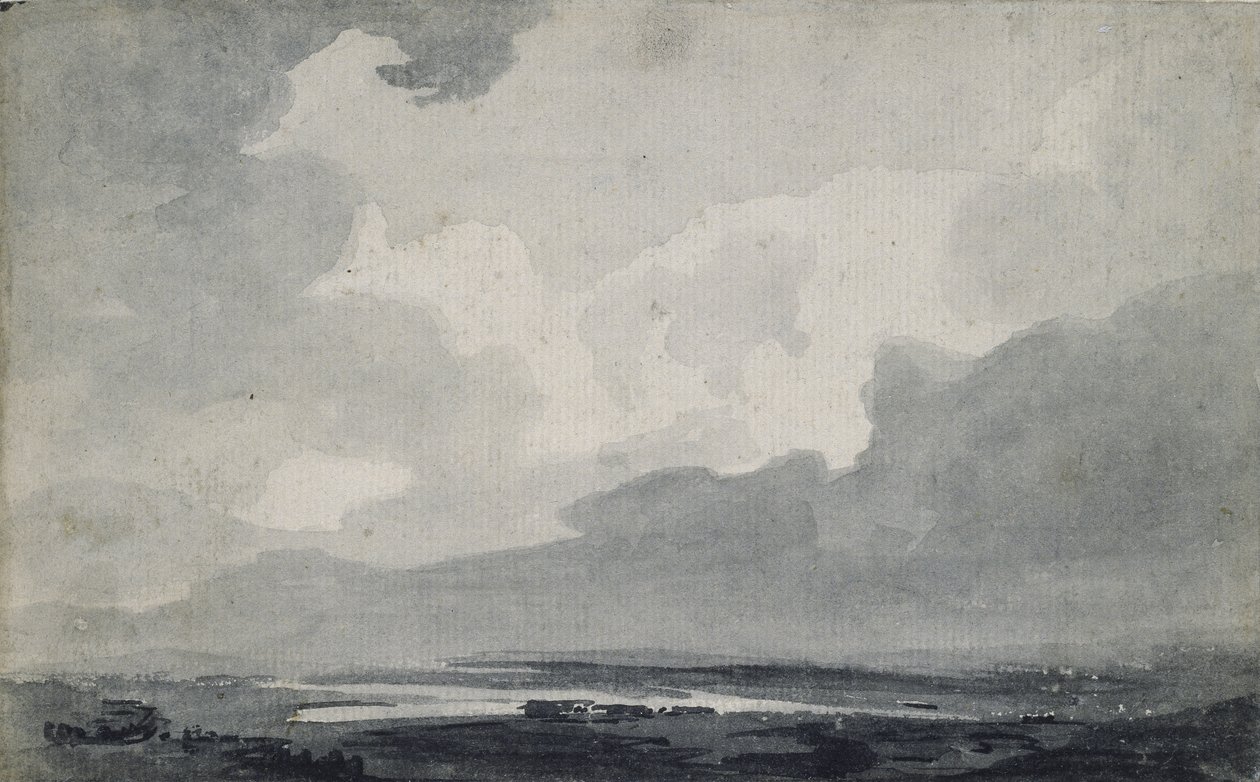 Moorland View, c.1800 (cinza lava no papel) de Thomas Girtin