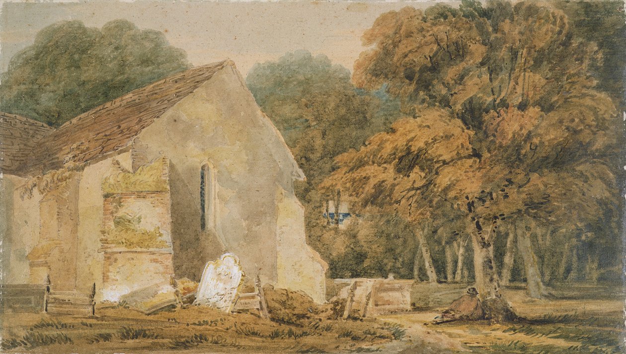 No.0735 Um cemitério do país, c.1797-98 de Thomas Girtin
